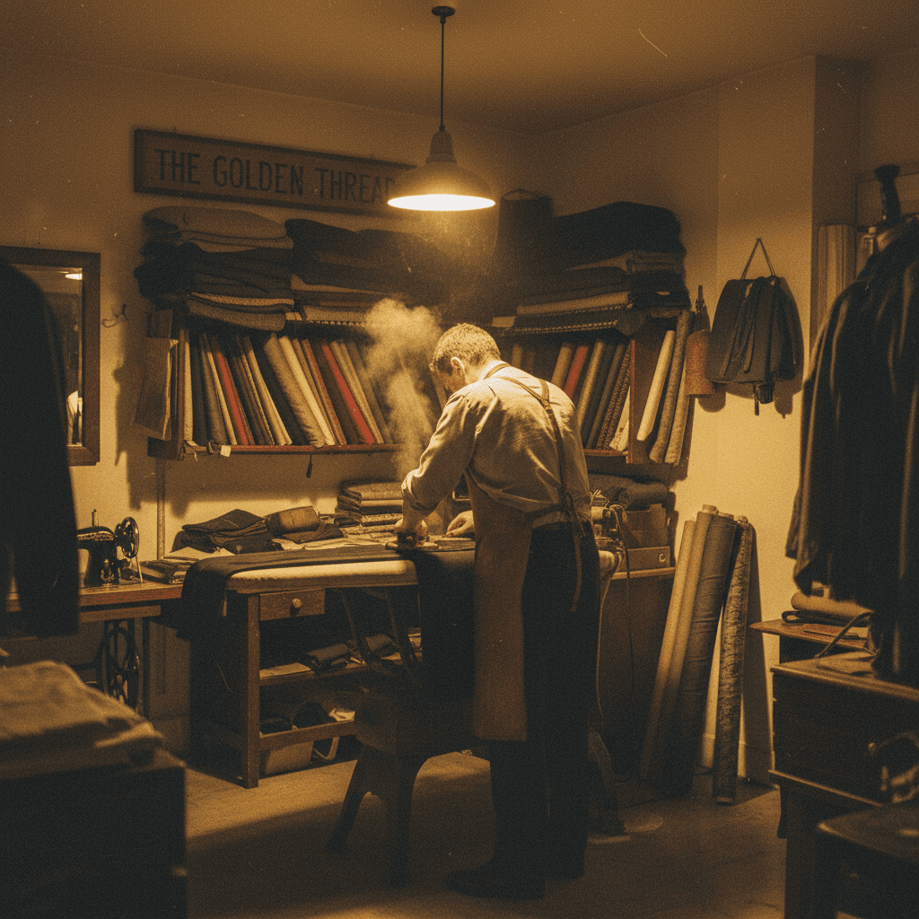 Tailor pressing trousers